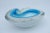 C.1960's Italian Hand-Blown Alfredo Barbini Cerulean Blue, White and Clear Decorative Bowl With Silver Leaf Inclusions For Sale - Image 13 of 13