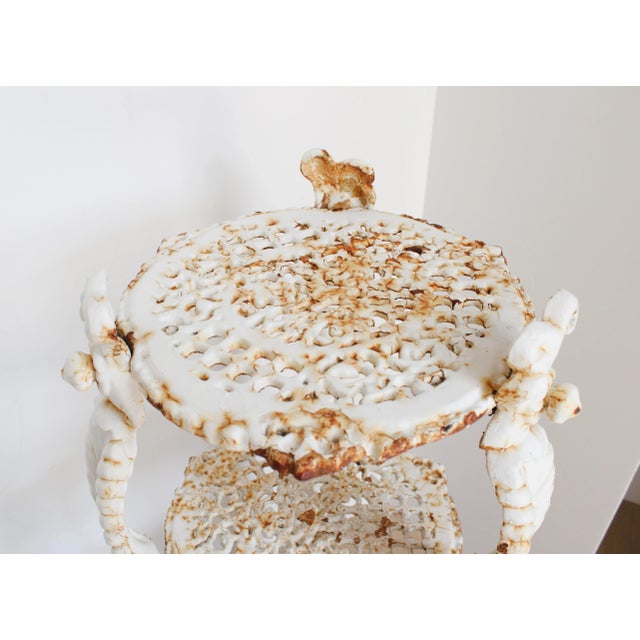 Late 19th Century Antique French Tiered Cast Iron Garden Plant Stand For Sale - Image 5 of 7