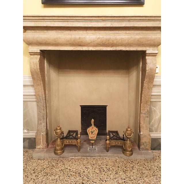 Mid-18th Century Neclassical Gilded Bronze and Iron Andirons, France, Set of 2 For Sale - Image 12 of 16