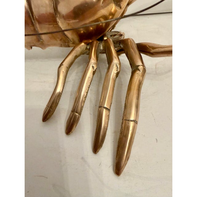 Giant Brass Crawfish or Lobster Sculpture, Hollywood Regency Style For Sale - Image 11 of 12
