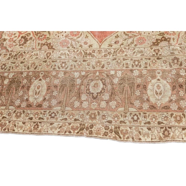 Orange Late 18th Century Antique Haji Jalili Tabriz Rug 9'4'' x 12'5'' For Sale - Image 8 of 12