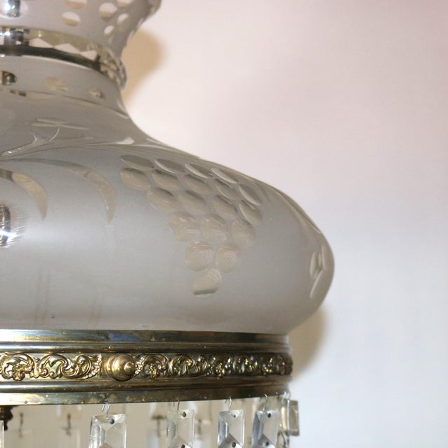 Brass Antique Argand Sinumbra Solar Hanging Light with Cut Back Tam O’ Shanter Shade For Sale - Image 8 of 8