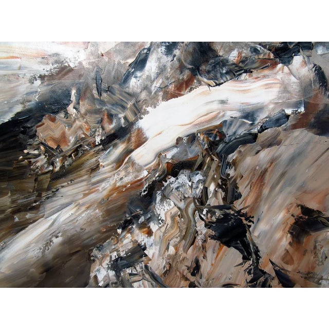 Black Abstract Acrylic on Canvas Painting Signed by the Artist "r.h. Hoffman 1982" For Sale - Image 8 of 8