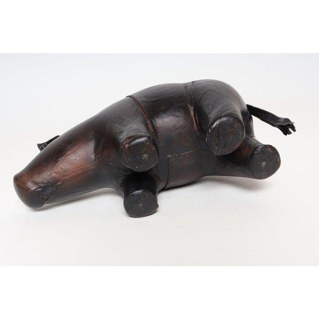 Petite Vintage Hand-Dyed Leather Pig After Dmitiri Omersa For Sale - Image 9 of 18