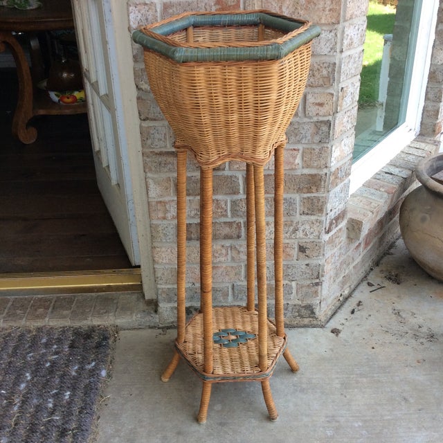 Vintage Wicker Rattan Plant Stand Chairish