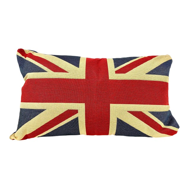 Large British Union Jack Flag Bolster Pillow With Insert - Made in U K For Sale
