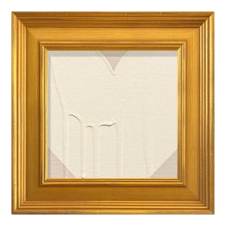 Heart Painting Titled Mini Petite Heart Taupe Cream by Artist Ron Giusti For Sale