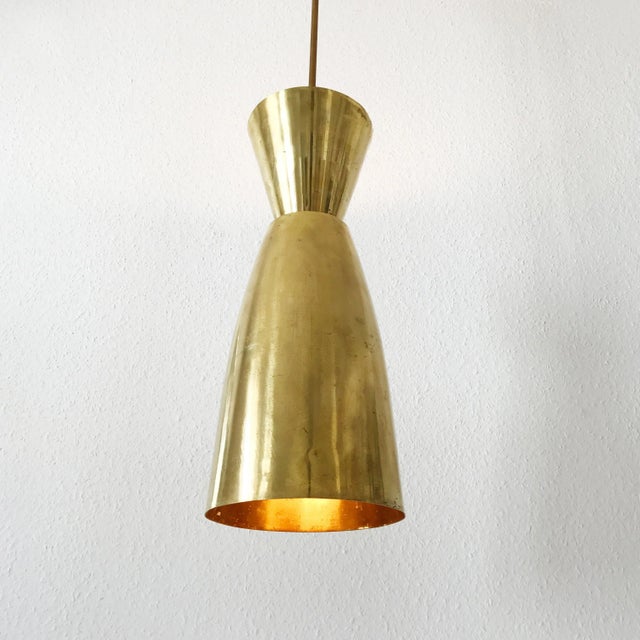 Mid-Century Modern Diabolo Brass Pendant Light For Sale - Image 4 of 13