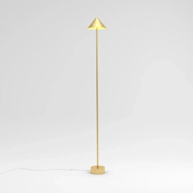 Silver brass floor light by atelier areti dimensions: d 20.5 x h 163 cm. Materials: brushed brass. Available in white,...