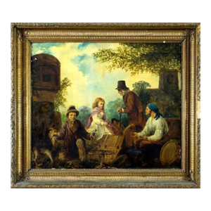 1800s Antique "Outdoor Scene", With Figures, W. Bromley (Uk), Oil Painting!!