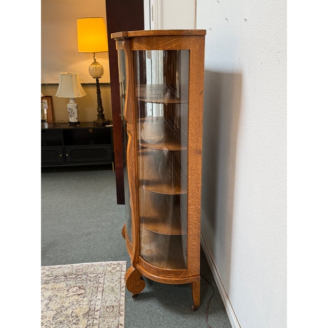 Tiger Wood Curio Cabinet, Antique For Sale In San Francisco - Image 6 of 12