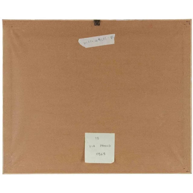 Sirio Pellegrini, View of via di Panico, Rome, Mixed Media, 1969 For Sale - Image 4 of 5