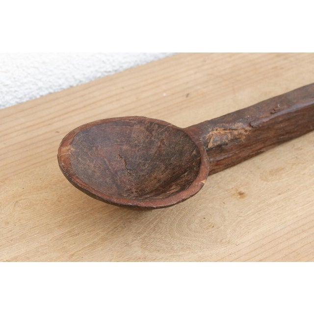 19th Century Rustic Abstract Shape Wood Ladle For Sale - Image 5 of 8