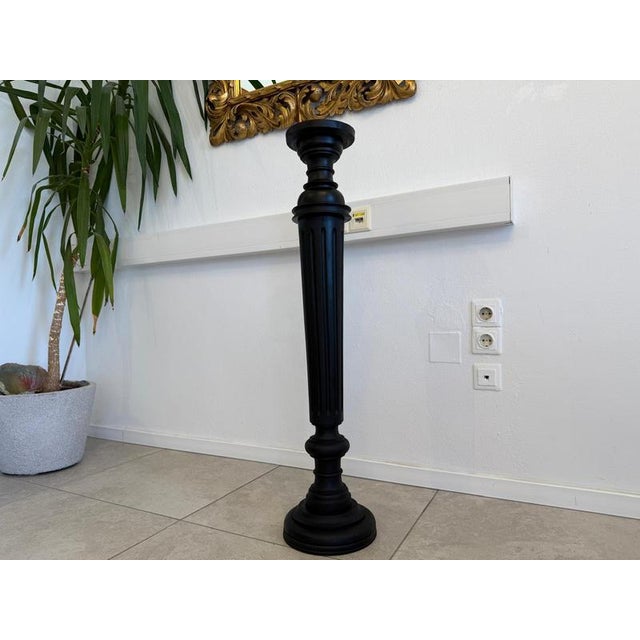 Beautiful pedestal, column, flower table. Dimensions: Height x Width x Depth 104 x 24 x 24. Elegant antique walnut column....