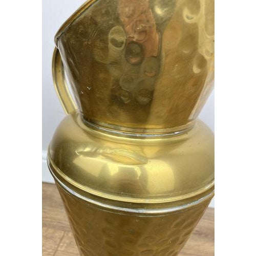 Vintage Umbrella Stand in Hammered Brass For Sale - Image 11 of 16