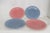 Fiesta Usa Homer Laughlin Set of 4 Dinner Plates 2 Pink 2 Blue Lead Free 4850b For Sale - Image 12 of 12