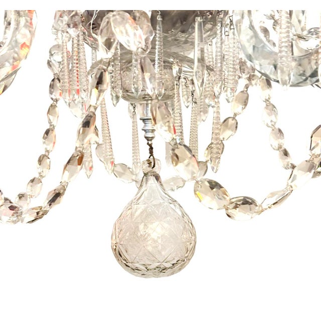 Anglo Irish crystal chandelier removed from a Boston townhouse. Dates from the late 18th to early 19th century. Cleaned...