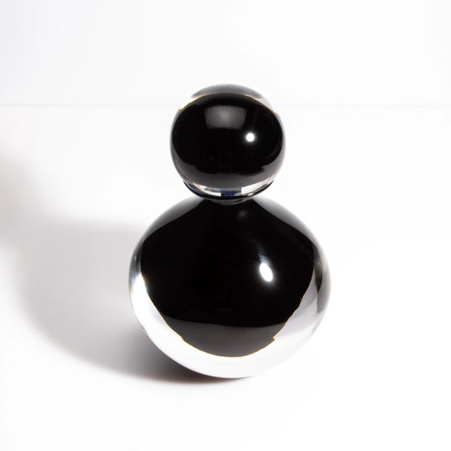 2020s Hand Blown Murano Bottle in Onyx Black Large For Sale - Image 5 of 11