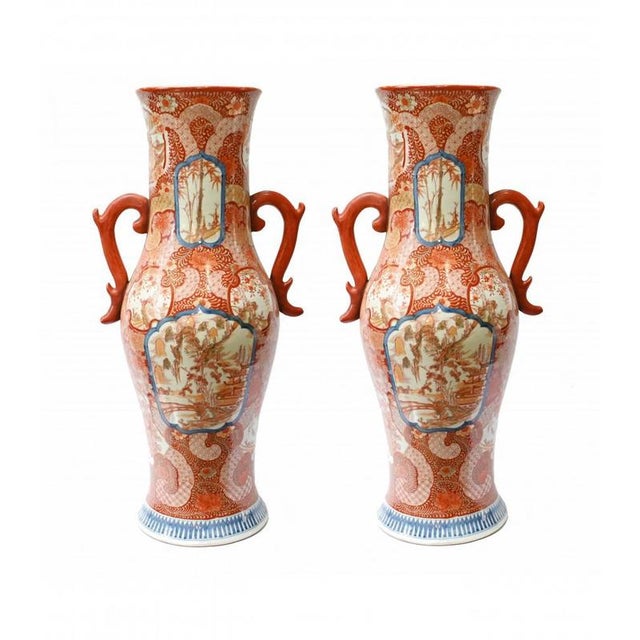 Japanese Kutani Porcelain Vases, 1890s, Set of 2 For Sale - Image 5 of 5