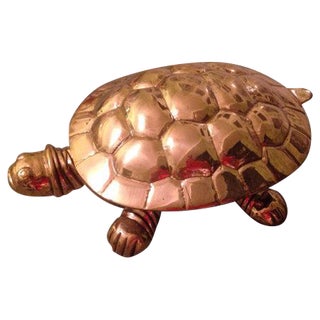 Brass Turtle Tortoise Trinket Box For Sale