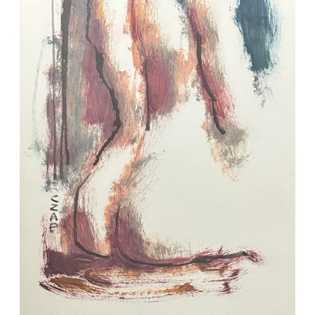 Paint Vintage Original Small Framed Painting of Torso of Woman Entitled ‘Sitting Pretty’ For Sale - Image 7 of 9