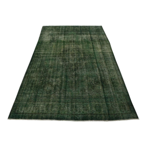 Tabriz Rug 8’2” X 11’2” Green Wool Vintage Overdyed Hand-Knotted Carpet