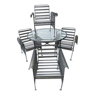 Russell Woodard Sculptura Patio Table & 4 Chairs For Sale
