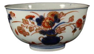 Fine 18th C. Edo Japanese Imari Bowl With Imperial Chrysanthemum Mark