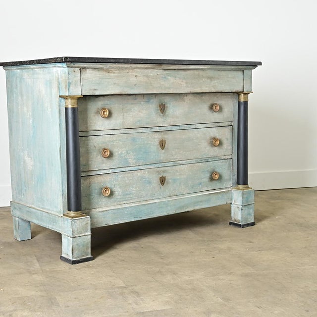 French 19th Century Painted Empire Commode For Sale - Image 4 of 14