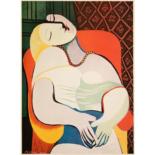 1960s After Pablo Picasso "Le Rêve", Vintage Period Cubist Full-Color Print For Sale