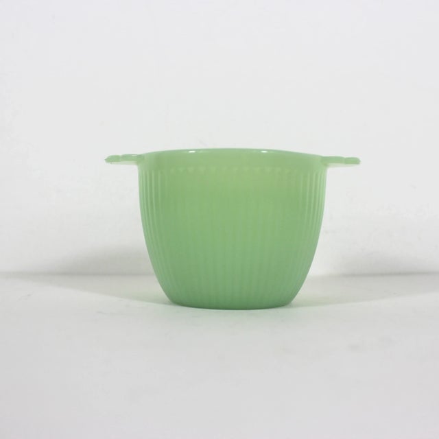 Mid-Century Modern 1950’s Jadeite Jane Ray Sugar Bowl - No Lid For Sale - Image 3 of 5