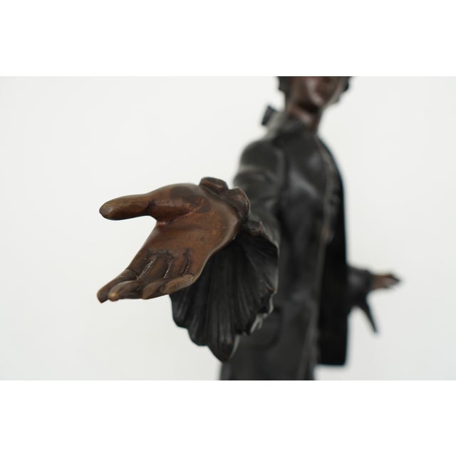 Vintage Bronze Figural Statues (Set of 2) For Sale - Image 12 of 15