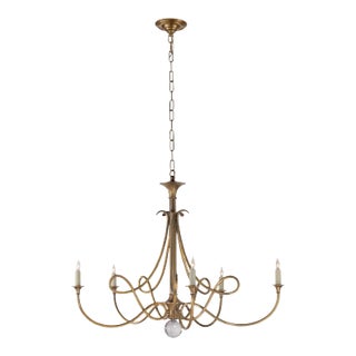 Eric Cohler for Visual Comfort Signature Double Twist Large Chandelier in Hand-Rubbed Antique Brass For Sale