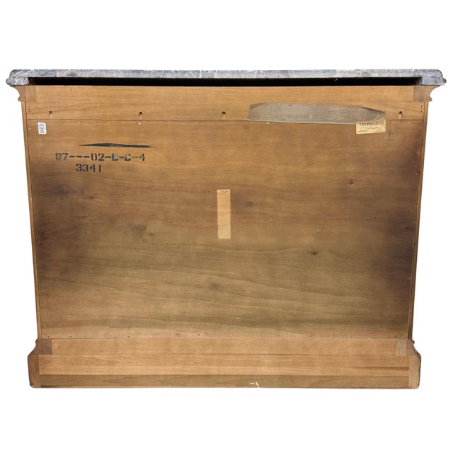 1980s Henredon French Provincial 3-Drawer Commode Chest With Italian Marble Top For Sale - Image 12 of 13