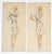 This is a set of 4 French original fashion drawings that date to the 1940s. Purchased in Paris from a collector of vintage...