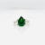 Modern Tsavorite and White Diamond Three Stone Ring in Platinum Size 6.5 For Sale - Image 3 of 8