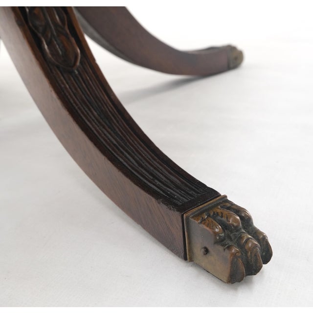 Walnut Round Drum Center Side Table Stand w/ Drawers Johnson Furniture Mint! For Sale - Image 12 of 13