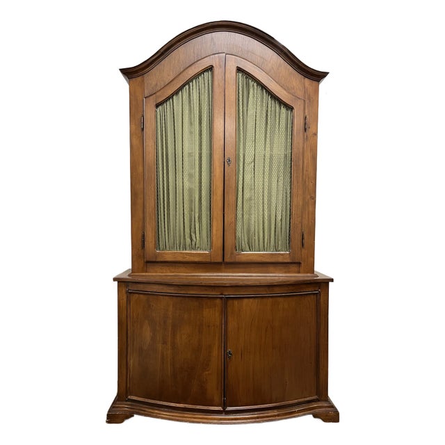 Arched Mahogany Two-Piece Cupboard For Sale