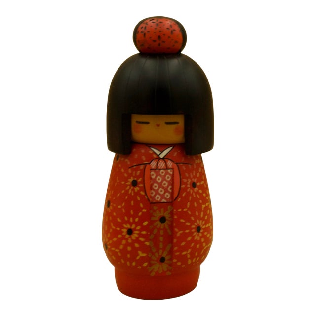 1970s Signed Japanese Sosaku Kokeshi by Kazuo Takamizawa, Mid-Century Studio Folk Sculpture For Sale