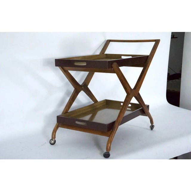 Mid-Century Wood and Formica Bar Cart in the style of Angelo Ostuni, Italy, 1950s For Sale - Image 9 of 12