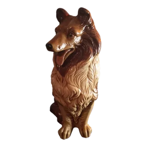 1960s Life-Like Resin Collie Sculpture