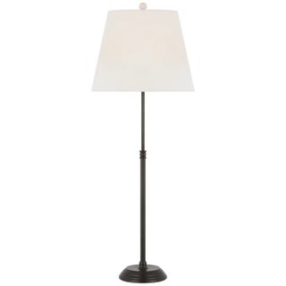 Suzanne Kasler by Visual Comfort Signature Wyatt 29" Buffet Lamp in Bronze with Linen Shade For Sale