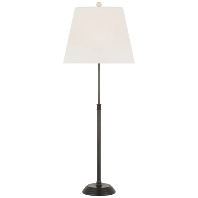 Suzanne Kasler by Visual Comfort Signature Wyatt 29" Buffet Lamp in Bronze with Linen Shade For Sale