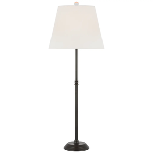 Suzanne Kasler by Visual Comfort Signature Wyatt 29" Buffet Lamp in Bronze with Linen Shade