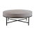 White Hide and Matte Black 'Tambour' Round Ottoman by Design Frères For Sale - Image 11 of 11