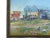 Listed Artist Joseph Zeller Buildings & Meadow With Children Landscape Oil Painting W/ Frame For Sale - Image 4 of 13