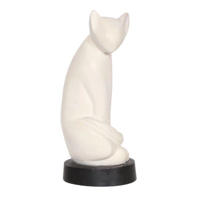 1960s LI Ching, "Cat", Art Deco Cast Resin Sculpture For Sale
