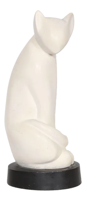 1960s LI Ching, "Cat", Art Deco Cast Resin Sculpture