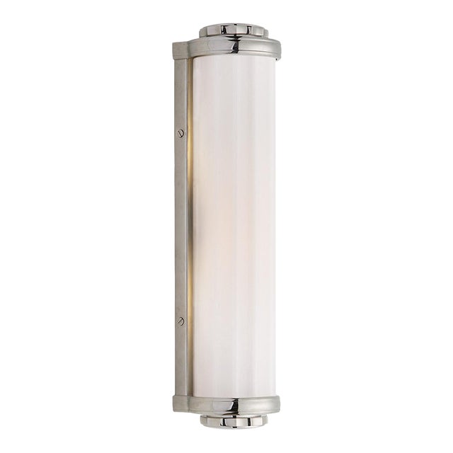 Thomas O'Brien for Visual Comfort Signature Milton Road Bath Light in Polished Nickel with White Glass For Sale