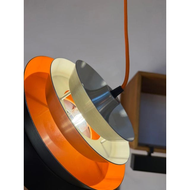 Trava Louvered Lamp in Silver, Black and Orange by Carl Thore for Granhaga For Sale - Image 10 of 11